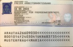 Ausweis f&uuml;r Vertriebene aus der Ukraine