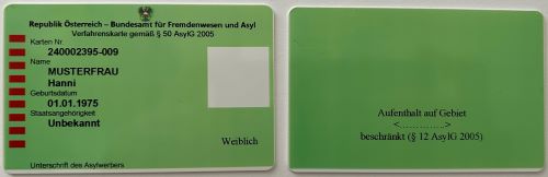 Verfahrenskarte (gr&uuml;ne Karte)